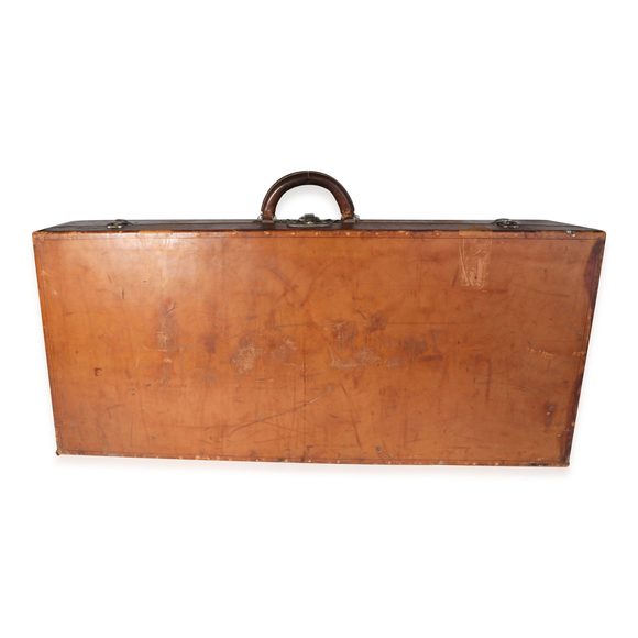 Louis Vuitton Vintage Brown Leather & Wood Trunk - Picture 3 of 7